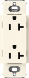 Biscuit 20 Amp Satin Finish Receptacle, 125V, NEMA 5-20R, Wallbox Mount