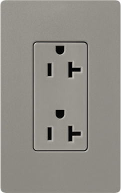 Satin Receptacle, 20 Amp, 125V, Cobblestone Color, Wallbox Mounting