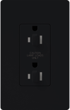 Satin Tamper Resistant Receptacle 20A/125V, Midnight Color, 2500W, Wallbox Mount