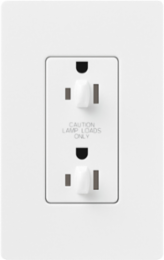 Satin 20A Tamper Resistant Duplex Dimming Receptacle, 125V, 2500W, Wallbox Mount