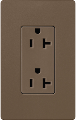 Satin Receptacle, 20 Amp, 125V, Screw Terminal, Espresso Finish