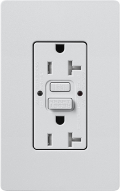 Satin Finish 20A GFCI Receptacle with Self-Testing and LED Indicator