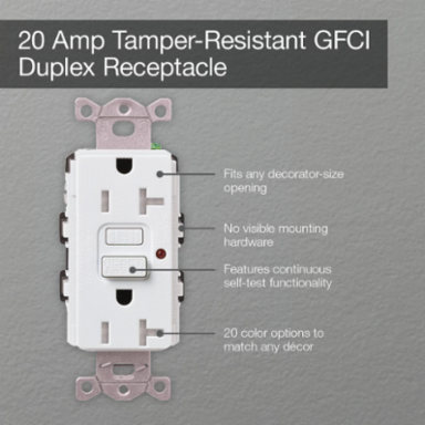 GFCI Receptacle 20A Self-Testing Satin Finish Midnight, 4.69 x 2.94 Inch