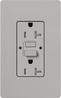 20A GFCI Receptacle with Satin Finish, Plastic/Metal, 125V, Self-Testing, Tamper-Resistant