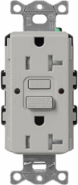20A GFCI Receptacle with Satin Finish, Plastic/Metal, 125V, Self-Testing, Tamper-Resistant