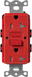 Satin GFCI Receptacle 20A, Signal Red, Self-Testing, 125V