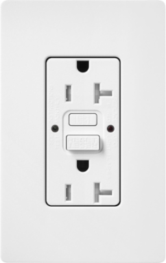 GFCI Receptacle 20 Amp Self-Testing Satin Finish Snow