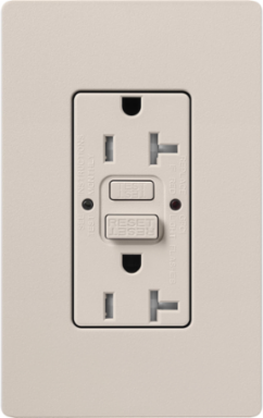20A GFCI Self-Testing Duplex Receptacle, Taupe, 4.69 x 2.94 Inch