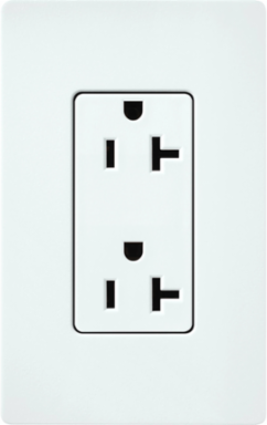 Satin Receptacle 20A 125V Glacier White 4.69 Inch x 2.94 Inch