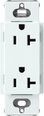 Satin Receptacle 20A 125V Glacier White 4.69 Inch x 2.94 Inch