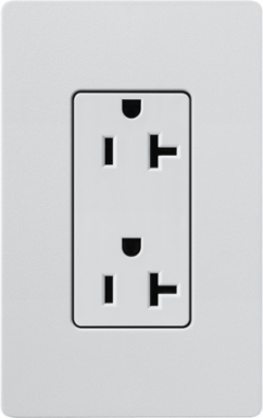 Satin 20 Amp Receptacle, 125V, 4.69 x 2.94 Inch, Push-In/Screw Terminal Connections