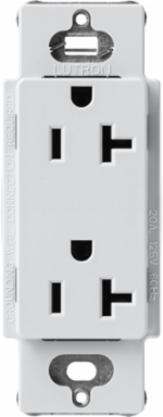 Satin 20 Amp Receptacle, 125V, 4.69 x 2.94 Inch, Push-In/Screw Terminal Connections