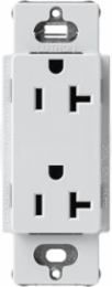Satin 20 Amp Receptacle, 125V, 4.69 x 2.94 Inch, Push-In/Screw Terminal Connections