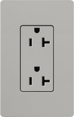 Satin Receptacle 20 Amp, 125V, 2 Poles, 4.69 x 2.94 Inch, Pebble Color