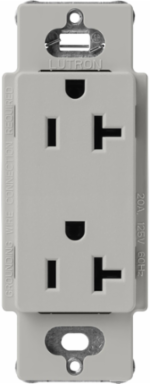 Satin Receptacle 20 Amp, 125V, 2 Poles, 4.69 x 2.94 Inch, Pebble Color