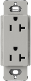 Satin Receptacle 20 Amp, 125V, 2 Poles, 4.69 x 2.94 Inch, Pebble Color