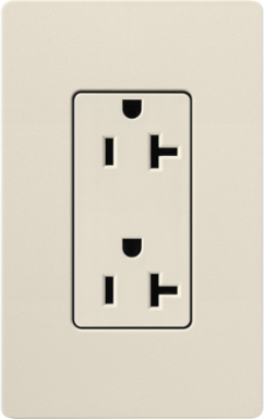 Satin Receptacle, 20 Amp, 125V, 3-Wire, Beige, 4.69 x 2.94 Inch