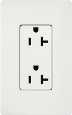 Satin 20A Receptacle, 125V, Architectural White, 4.69 x 2.94 Inch