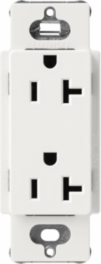 Satin 20A Receptacle, 125V, Architectural White, 4.69 x 2.94 Inch