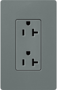 Satin 20A Receptacle, 125V, 4.69 x 2.94 Inch, Coordinates with Claro Dimmers