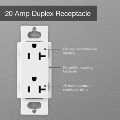 Satin 20A Receptacle, 125V, 4.69 x 2.94 Inch, Coordinates with Claro Dimmers