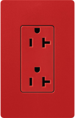 Satin Receptacle 20 Amp 125V Signal Red 4.69 x 2.94 Inch
