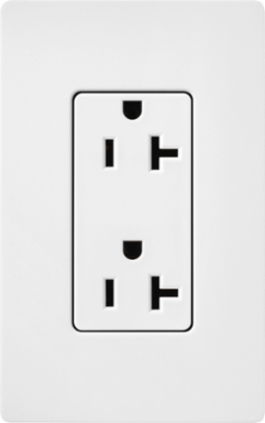 20A Snow Satin Finish Receptacle, 125V, 4.69 x 2.94 Inch Size