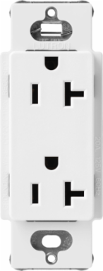 20A Snow Satin Finish Receptacle, 125V, 4.69 x 2.94 Inch Size