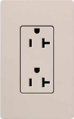 20 Amp Satin Taupe Receptacle, 125V, 2 Poles, NEMA 5-20R