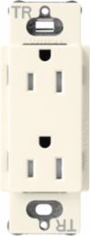 15A Tamper-Resistant Receptacle, Biscuit, 4.69 x 2.94 Inch, 125V