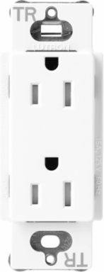 Tamper-Resistant Receptacle, 15 Amp, 125V, Satin Finish, Brilliant White, 4.69 x 2.94 Inch