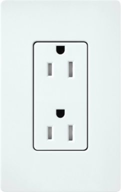 Satin Finish Tamper-Resistant Receptacle, 15 Amp, Glacier White, 125V