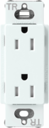 Satin Finish Tamper-Resistant Receptacle, 15 Amp, Glacier White, 125V