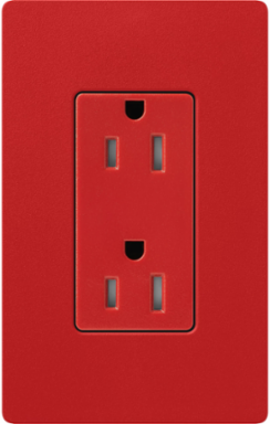 Tamper-Resistant Receptacle, 15 Amp, Signal Red, Satin Finish