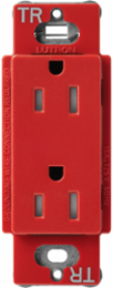 Tamper-Resistant Receptacle, 15 Amp, Signal Red, Satin Finish