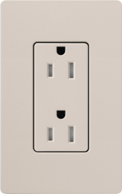 Tamper-Resistant Receptacle 15 Amp 125V Taupe Satin Finish 4.69 Inch x 2.94 Inch