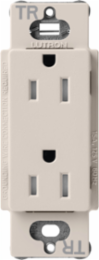 Tamper-Resistant Receptacle 15 Amp 125V Taupe Satin Finish 4.69 Inch x 2.94 Inch