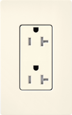 Tamper-Resistant Duplex Receptacle, 20 Amp, Satin Finish, Biscuit Color
