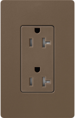 Satin Finish 20 Amp Tamper-Resistant Receptacle, Brown, 4.69 Inch x 2.94 Inch