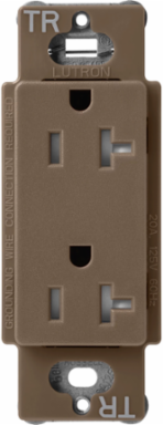 Satin Finish 20 Amp Tamper-Resistant Receptacle, Brown, 4.69 Inch x 2.94 Inch
