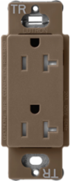 Satin Finish 20 Amp Tamper-Resistant Receptacle, Brown, 4.69 Inch x 2.94 Inch