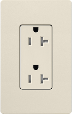 Tamper-Resistant Duplex Receptacle, 20 Amp, 125V, Satin Finish, Pumice Color