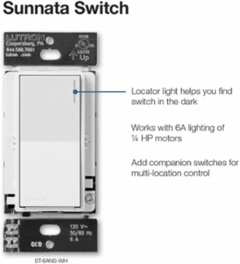 Sunnata Touch Switch, 6A Lighting & 3A Motor, Satin Finish, Clay Color