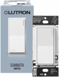 Sunnata Switch, 6A Lighting/3A Motor Control, Glossy White, Fits 2.94 Inch Openings