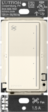 Lutron Sunnata Touch Fan Control, 4-Speed, 1.5A Paddle Fan, AC Motor, Single Pole, Neutral Required, 120V, ST-FSQN-BI, Biscuit