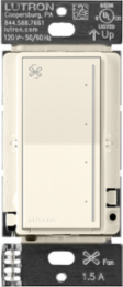 Lutron Sunnata Touch Fan Control, 4-Speed, 1.5A Paddle Fan, AC Motor, Single Pole, Neutral Required, 120V, ST-FSQN-BI, Biscuit