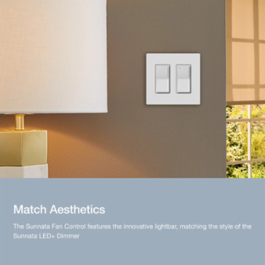 Lutron Sunnata Touch Fan Control, 4-Speed, 1.5A Paddle Fan, AC Motor, Single Pole, Neutral Required, 120V, ST-FSQN-BL, Black