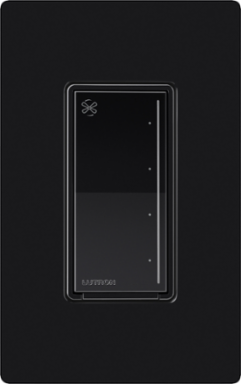 Lutron Sunnata Touch Fan Control, 4-Speed, 1.5A Paddle Fan, AC Motor, Single Pole, Neutral Required, 120V, ST-FSQN-BL, Black