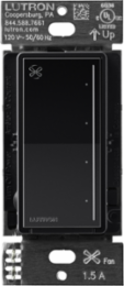 Lutron Sunnata Touch Fan Control, 4-Speed, 1.5A Paddle Fan, AC Motor, Single Pole, Neutral Required, 120V, ST-FSQN-BL, Black
