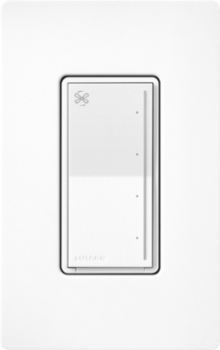 Lutron Sunnata Touch Fan Control, 4-Speed, 1.5A Paddle Fan, AC Motor, Single Pole, Neutral Required, 120V, ST-FSQN-BW, Brilliant White